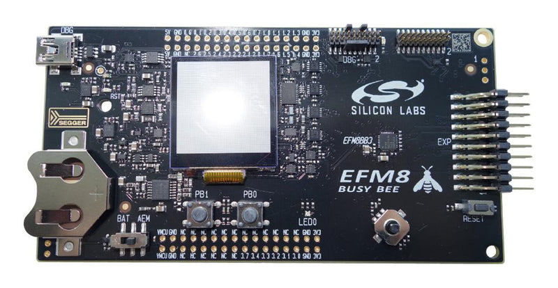 SILICON LABS SLSTK2022A Busy Bee Starter Kit, EFM8 Busy Bee 8-Bit MCU's, Mini USB, 1 x CR2032 Battery