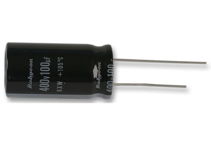 Rubycon 100ZLH100MEFC10X20 Electrolytic Capacitor Miniature 100 &Acirc;&micro;F V &plusmn; 20% Radial Leaded 10000 Hours @ 105&deg;C Polar