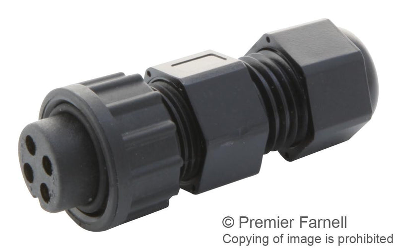 MULTICOMP 2CT3032-W04400 Circular Connector, Wateproof, Standard Size Series, Cable Mount Plug, 4 Contacts, Solder Socket