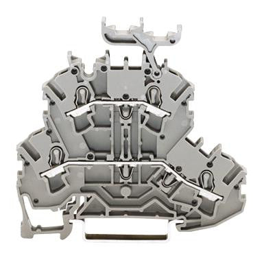 WAGO 2002-2231 DIN Rail Mount Terminal Block, 4 Ways, 22 AWG, 12 AWG, 4 mm&sup2;, Clamp, 20 A
