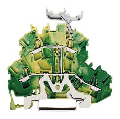 WAGO 2002-2237 DIN Rail Mount Terminal Block, 4 Ways, 22 AWG, 12 AWG, 4 mm&sup2;, Clamp, 20 A
