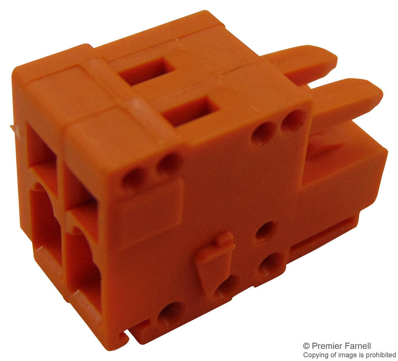 WAGO 734-202 Pluggable Terminal Block, 3.81 mm, 2 Ways, 28 AWG, 14 AWG, 1.5 mm&sup2;, Clamp