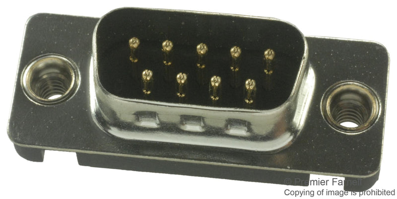 MULTICOMP DE09-PA-M2 Standard D Sub Connector, DE, Plug, 9 Contacts, Steel Body, Through Hole