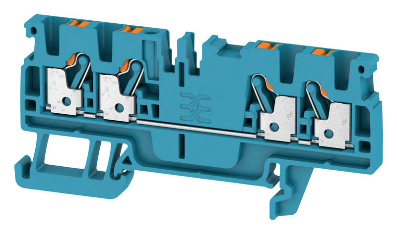 WEIDMULLER 1521700000 DIN Rail Mount Terminal Block, 4 Ways, 28 AWG, 12 AWG, 2.5 mm&sup2;, Push In, 24 A