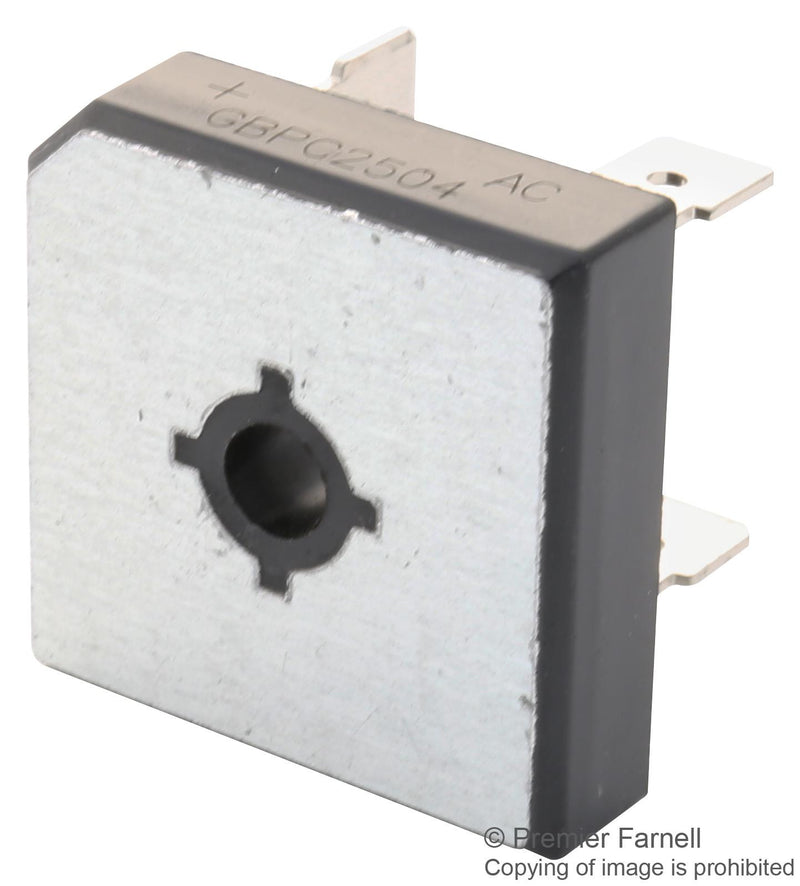 MULTICOMP GBPC2506+ Bridge Rectifier Diode, Single, 600 V, 25 A, Module, 1.1 V, 4 Pins