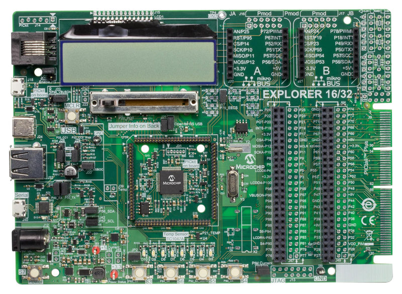 MICROCHIP DM240001-2 Development Board, Explorer, 16 bit / 32 bit, PIC24F