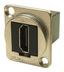 CLIFF ELECTRONIC COMPONENTS CP30200GM HDMI A to HDMI A Feedthrough Connector, Gold Plated, CSK hole, Silver Metal XLR Frame