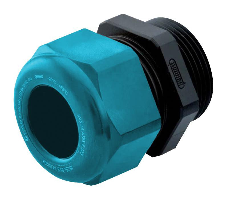 HUMMEL 1.292.2017.50 Cable Gland, M20 x 1.5, 10 mm, 14 mm, Nylon (Polyamide), Fibreglass Reinforced, Blue, Black