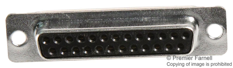 AMPHENOL COMMERCIAL PRODUCTS L77DB25S D Sub Connector, 25 Contacts, Receptacle, DB, D Series, Brass Body, Solder