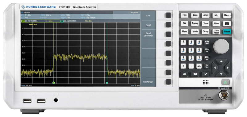 ROHDE & SCHWARZ FPC-P1 (FPC1000 1GHZ) Spectrum Analyser, Bench, 5kHz to 1GHz, 30 dBm, 178 mm, 396 mm, 147 mm