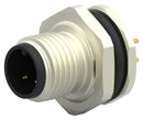 TE CONNECTIVITY T4140012031-000 Sensor Connector, M12, Plug, 3 Contacts, PCB Pin, Straight Panel Mount