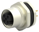 TE CONNECTIVITY T4141512041-000 Sensor Connector, M12, Receptacle, 4 Contacts, PCB Socket, Straight Panel Mount