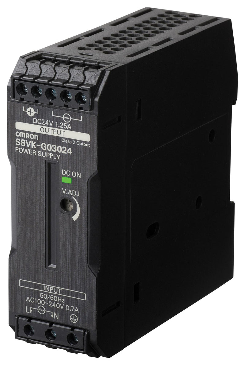 OMRON INDUSTRIAL AUTOMATION S8VK-G03024 AC/DC DIN Rail Power Supply (PSU), 1 Output, 30 W, 24 V, 1.3 A