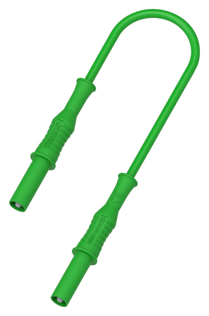 TENMA 76-1404 4MM BANANA PLUG TO PLUG LEAD, GRN, 1.5M