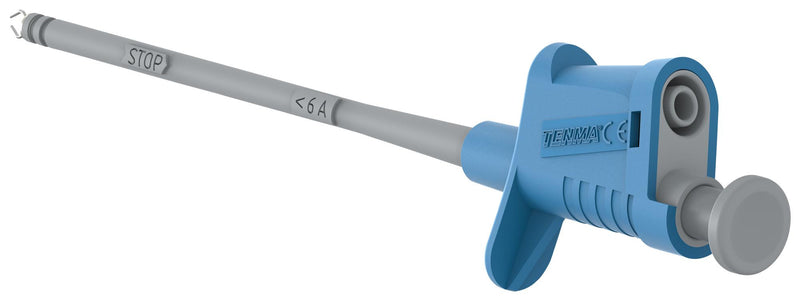 TENMA 76-1564 PINCER CLIP W/ 4MM BANANA JACK, BLUE