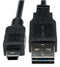TRIPP-LITE UR030-06N USB Cable Assembly, USB Type A Plug, Mini USB Type B Plug, USB 2.0, 6 ", 150 mm