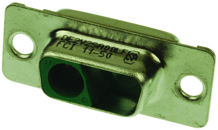 AMPHENOL FCI DE2V2SA00LF D Sub Connector Housing, 2 Ways, Combo Layout D Sub, DE, DW Series, Receptacle, Steel Body