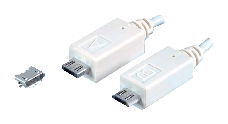 AMP - TE CONNECTIVITY 1981568-1 USB Connector, Micro USB Type B, USB 2.0, Receptacle, 5 Ways, Surface Mount, Right Angle