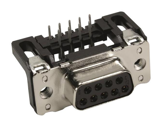 HARTING 9661127601 D Sub Connector, R/A, 9 Contacts, Receptacle, DE, Steel Body, Through Hole