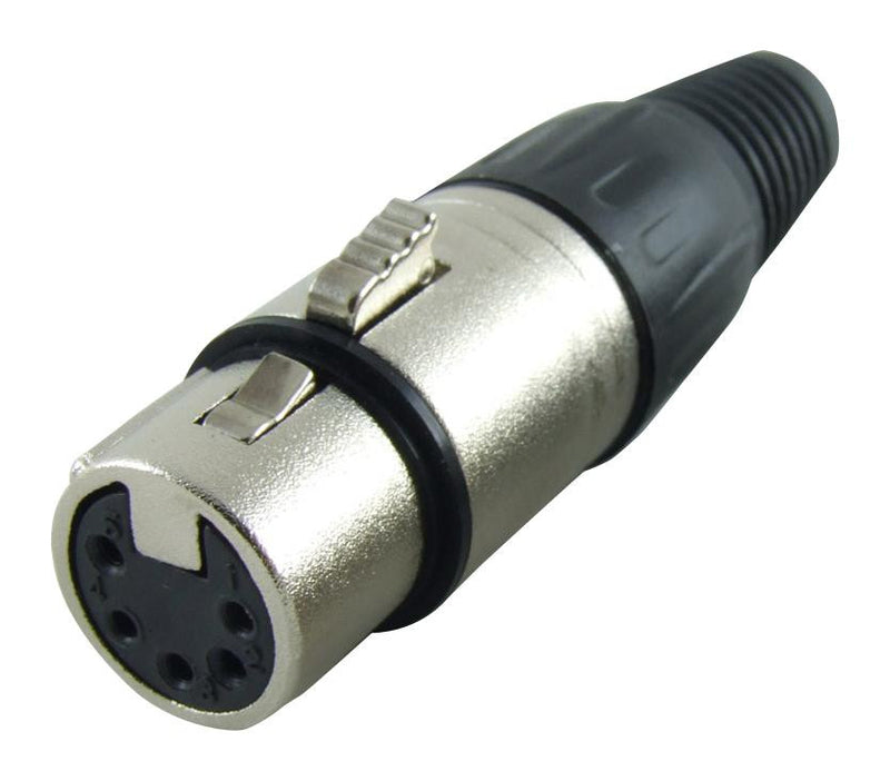 PRO SIGNAL PS000020 XLR Audio Connector, 5 Contacts, Receptacle, Cable Mount, Silver Plated Contacts