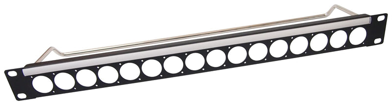CLIFF ELECTRONIC COMPONENTS CP30150 1U 16 Way XLR Connector Feedthrough Patch Panel - Plain Holes