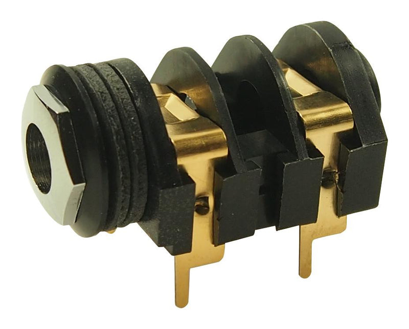 CLIFF ELECTRONIC COMPONENTS CL1308G Phone Audio Connector, 6.35mm, Mono, Receptacle, PCB Mount, Gold Plated Contacts