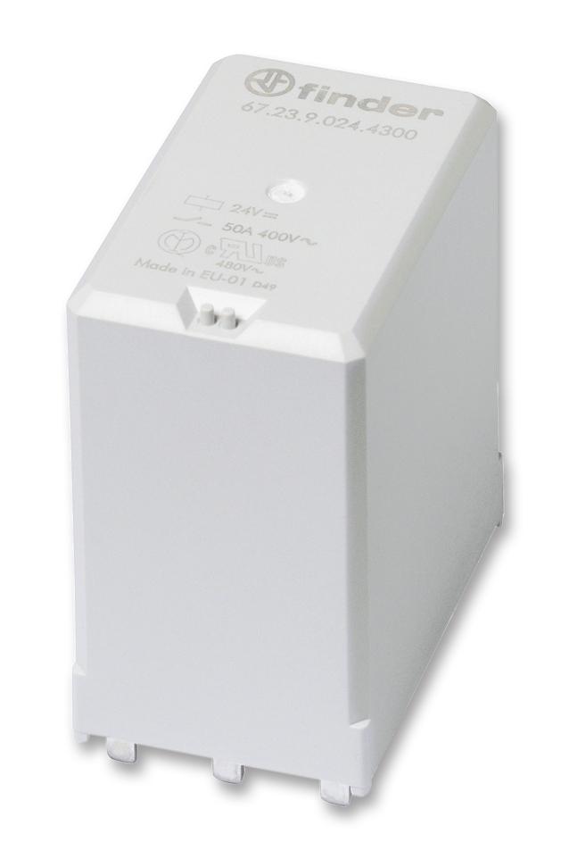 Finder 67.23.9.012.4300 General Purpose Relay 67 Series Power 3PST-NO 12 VDC 50 A