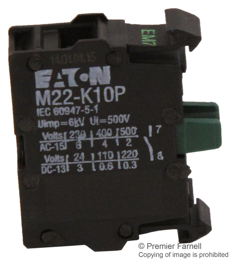 Buy EATON CUTLER HAMMER CONTACT BLOCK, SPST-NO, SCREW in India from ...