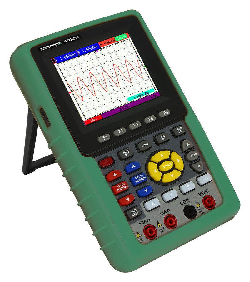 Multicomp PRO MP720014 EU-UK Oscilloscope DMM Handheld DSO Series 1 Analogue 20 MHz 500 Msps 24 Kpts 17.5 ns