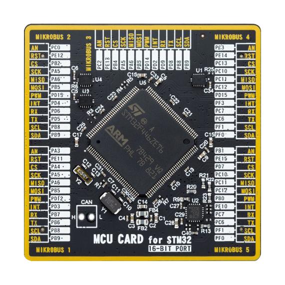Mikroelektronika MIKROE-4641 Add-On Board Mikroe MCU Card STM32 STM32F446ZET6 2 x 168 Pin Mezzanine Connector New