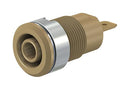 Staubli 23.3000-27 Banana Test Connector 4mm Jack Panel Mount 24 A 1 kV Gold Plated Contacts Brown