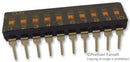 OMRON ELECTRONIC COMPONENTS A6T0102 DIP / SIP Switch, 10 Circuits, SPST, Through Hole, A6T Series, DIP Sealed, 24 VDC