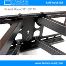 Tanotis - Tanotis Imported Swivel Tilt Heavy Duty Dual Arm Full Motion TV Wall mount for LCD/LED Plasma TV's upto 32" to 55" inch for Flat Wall or Corner mounting with VESA upto 400 MM x 400 MM - 3