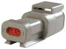 Deutsch - TE Connectivity DTM04-2P-E003 Automotive Connector Housing DTM Series Receptacle 2 Ways AMP Size 20 Pin Contacts