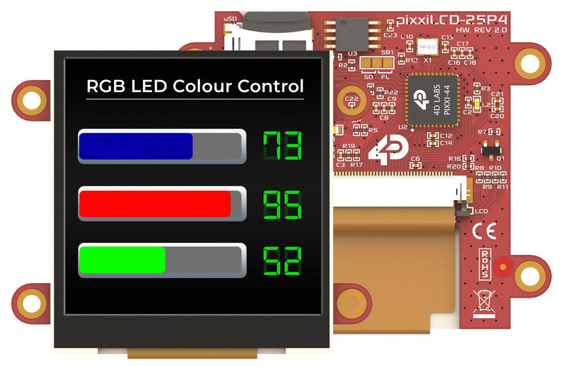 4D Systems PIXXILCD-25P4 PIXXILCD-25P4 HMI Panel LCD TFT Display 300 cd/m2 240 x Pixels 15 Way FPC