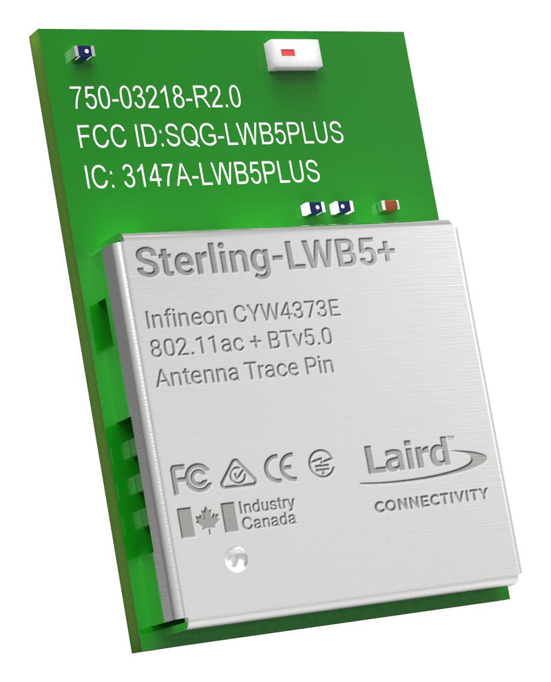 Laird Connectivity 453-00047C Wlan Module Wi-Fi+Bluetooth Dual-Band 2.4GHz &amp; 5GHz Sdio Uart Sterling LWB5+ Trace Pin