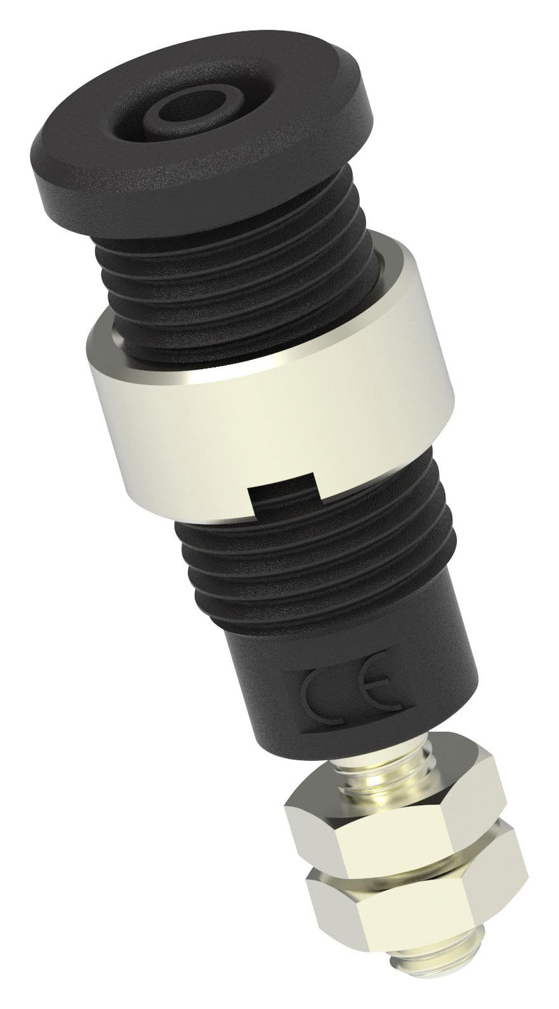 Tenma 72-13974 Banana Test Connector Jack Panel Mount 10 A 600 V Nickel Plated Contacts Black