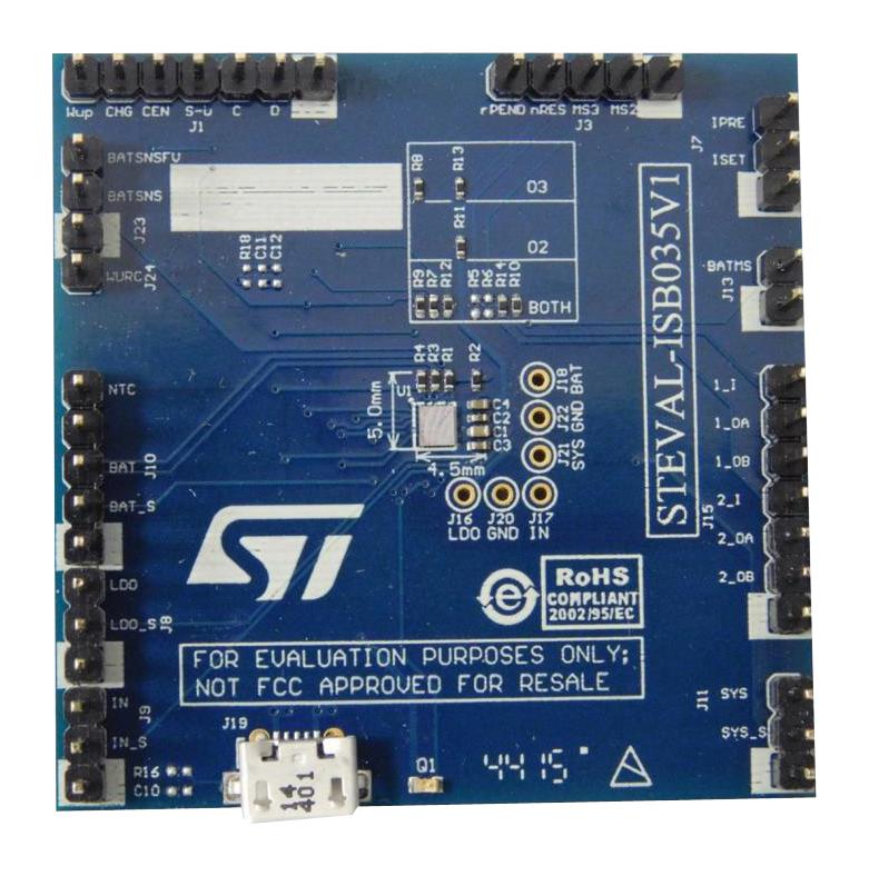 Stmicroelectronics STEVAL-ISB035V1 Evaluation Board STBC03 Battery Pmic Single Cell Li-Ion/Li-Po 1mA - 650mA Charge Current