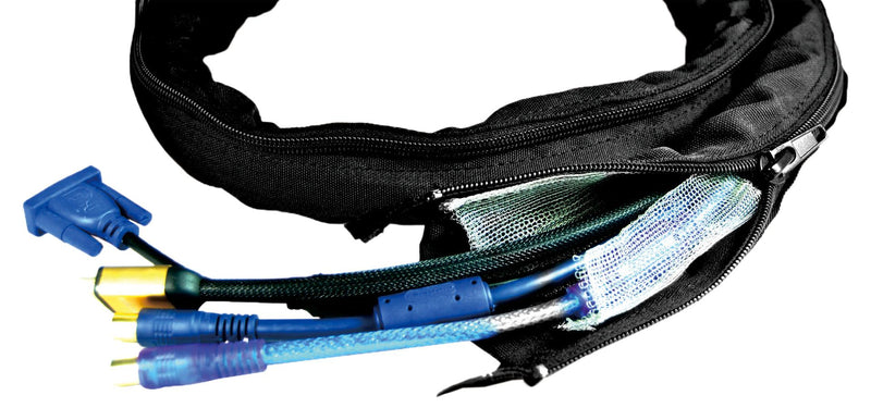 Multicomp PP001406 EMI Shielding Zipper Cable Wrap PE Black 1 M 3.28 FT