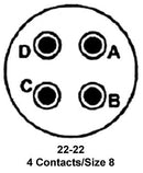 Amphenol Industrial 97-3108B-22-22S Circular Connector Plug Size 22 4 Posi