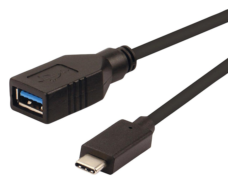 Roline 11.02.9030 USB Cable OTG Type C Plug to A Receptacle 150 mm 5.9 " 3.1 Black