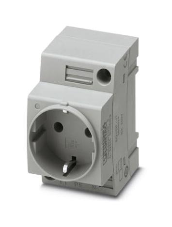 Phoenix Contact EO-CF/UT Pin &amp; Sleeve Connector 16 A 250 V DIN Rail Mount Socket 2P Grey