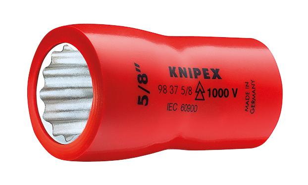 Knipex 98 37 5/16" Socket 12 Point 3/8" Drive Chrome Vanadium Steel