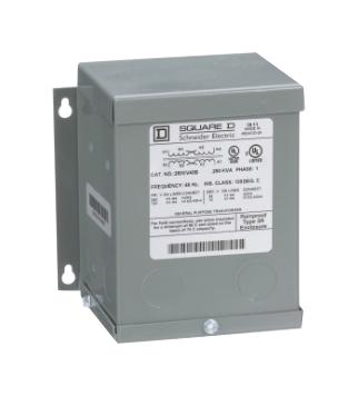 Square D BY Schneider Electric 250SV43B Wall Mount Transformer 120X240V 250VA
