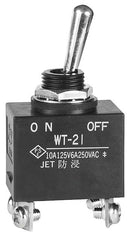 NKK SWITCHES WT21T SWITCH, TOGGLE, DPST, 10A, 125VAC