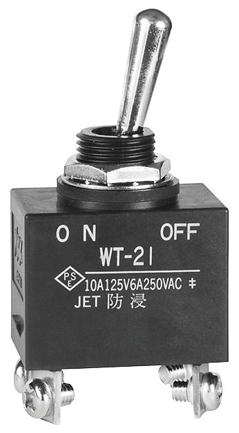 NKK SWITCHES WT21T SWITCH, TOGGLE, DPST, 10A, 125VAC