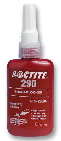 LOCTITE 290, 50ML Adhesive, Threadlock, Acrylic, Bottle, Green, 50 ml, LOCTITE 290