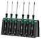 WERA 118154 6 Piece TORX BO Kraftform Micro Screwdriver Set and Rack