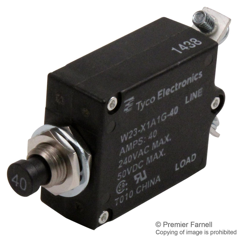 POTTER&amp;BRUMFIELD - TE Connectivity W23-X1A1G-40 W23-X1A1G-40 Circuit Breaker Thermal 1P 250V 40A