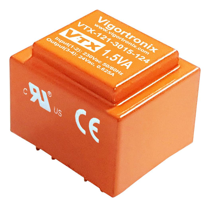 Vigortronix VTX-121-3023-415 Isolation Transformer Encapsulated PCB 2.3 VA 2 x 15V 76 mA 115V